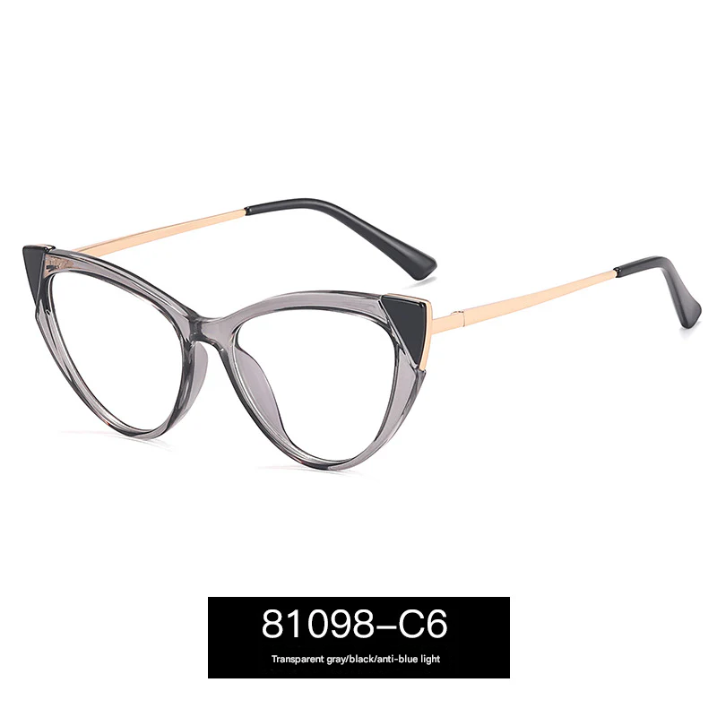 Cat-Eye Blue Light Blocking Glasses for Women – Large Full Frame TR90 Optical Eyewear