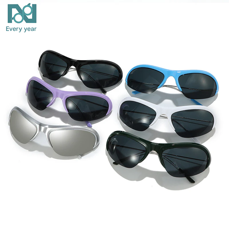 [Glare X] Futuristic Semi Rimless Sunglasses