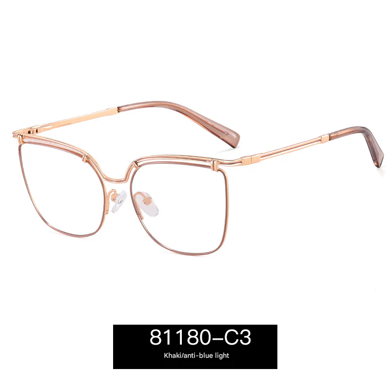 Women's Thin Metal Glasses Frame – Minimalist Anti-Blue Light Myopia Eyewear