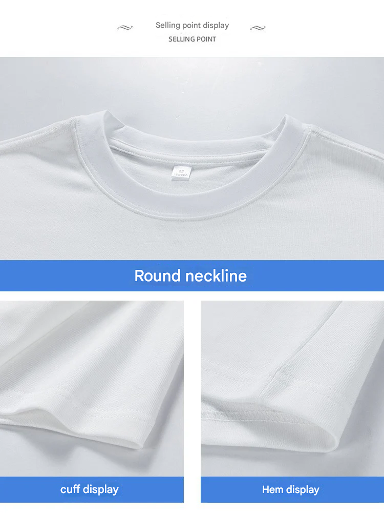 Men’s Cartoon Print Cotton T-Shirt – Klein Blue Summer Tee, Loose Fit, Short Sleeve