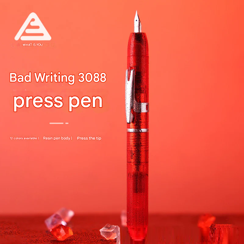 3088 Push-Type Fountain Pen – Fine Nib Calligraphy Pen for Students & Professionals