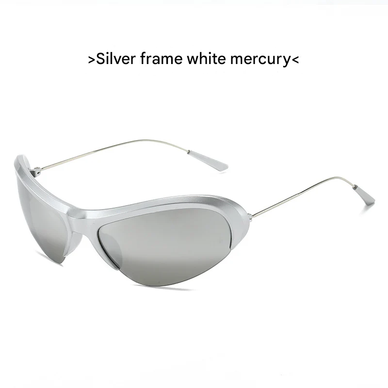 [Glare X] Futuristic Semi Rimless Sunglasses