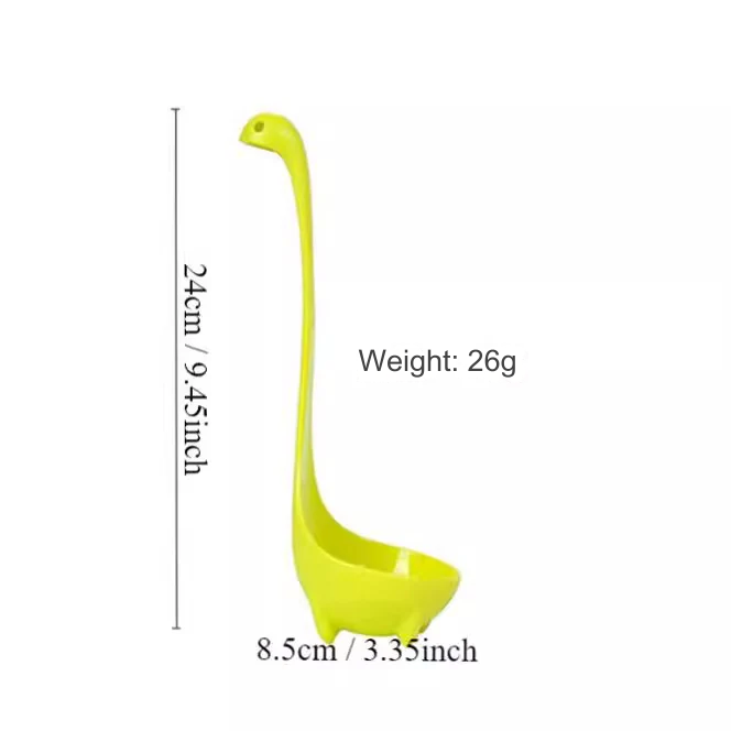 Water Monster Dinosaur Soup Spoon - Functional Plastic Ladle (Set of 3pcs.)