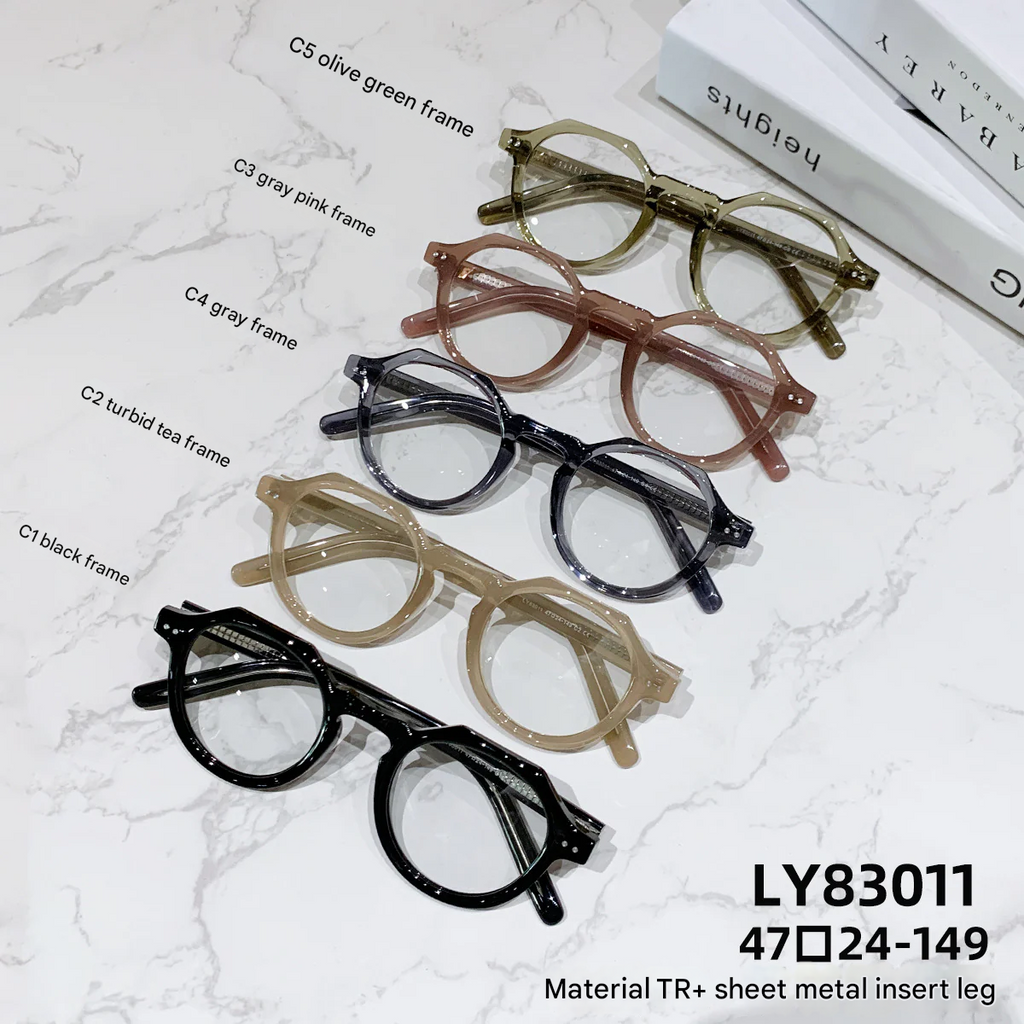Women's Retro Polygon Anti-Blue Light Glasses Frame – Myopia-Ready Optical Eyewear