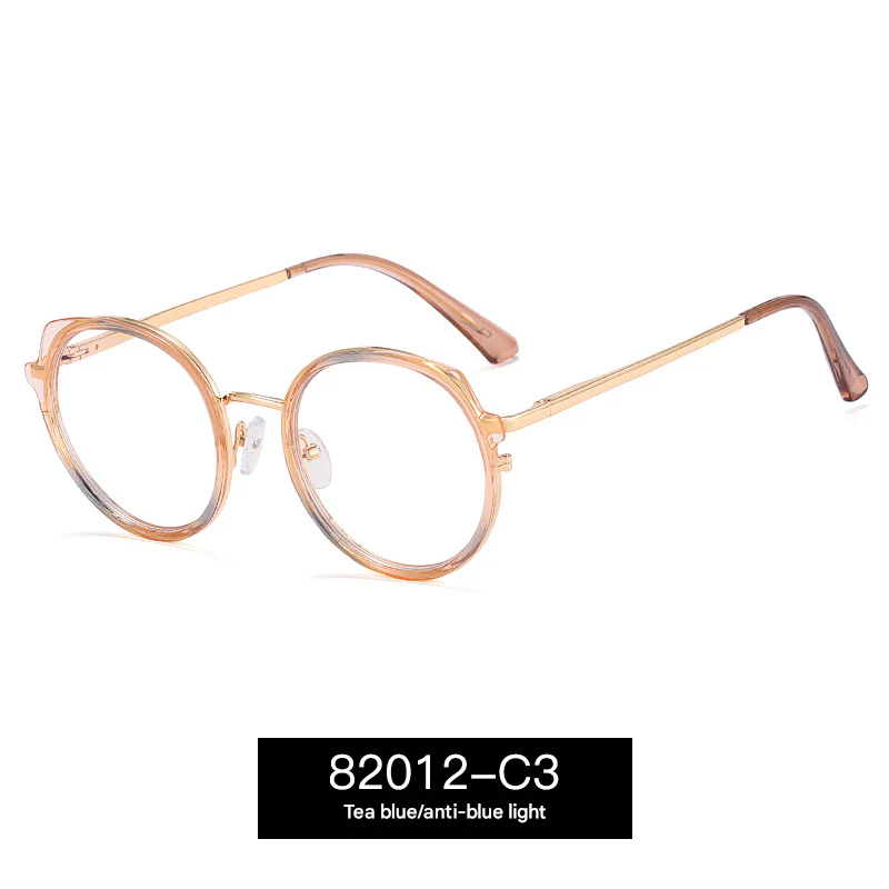 Women’s Round TR90 Blue Light Glasses Frame – Ultra-Light Full Frame Eyewear