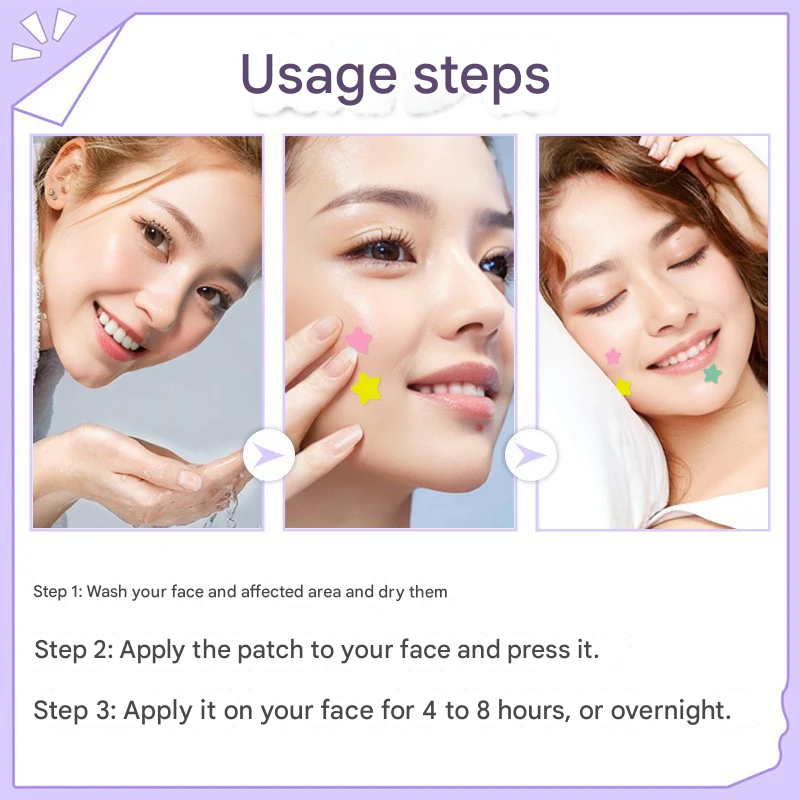 Colorful Heart & Star Acne Patches – Ultra-Thin Hydrocolloid Pimple Patch (36 Patches)
