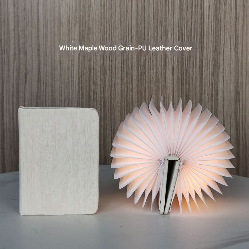 Wooden LED Folding Book Lamp – Night Light