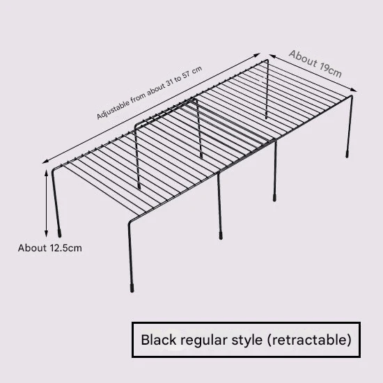 Retractable Kitchen Cabinet Organizer Rack – 2-Tier Carbon Steel Shelf