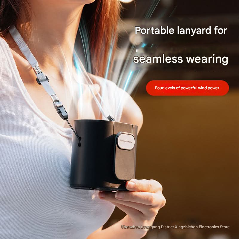 Portable Waist Clip Fan with Flashlight & Power Bank – Rechargeable