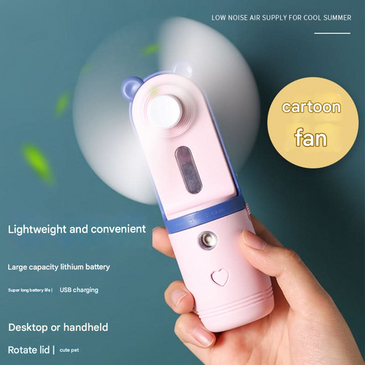 Portable USB Mini Fan & Humidifier – Cute Pet Design