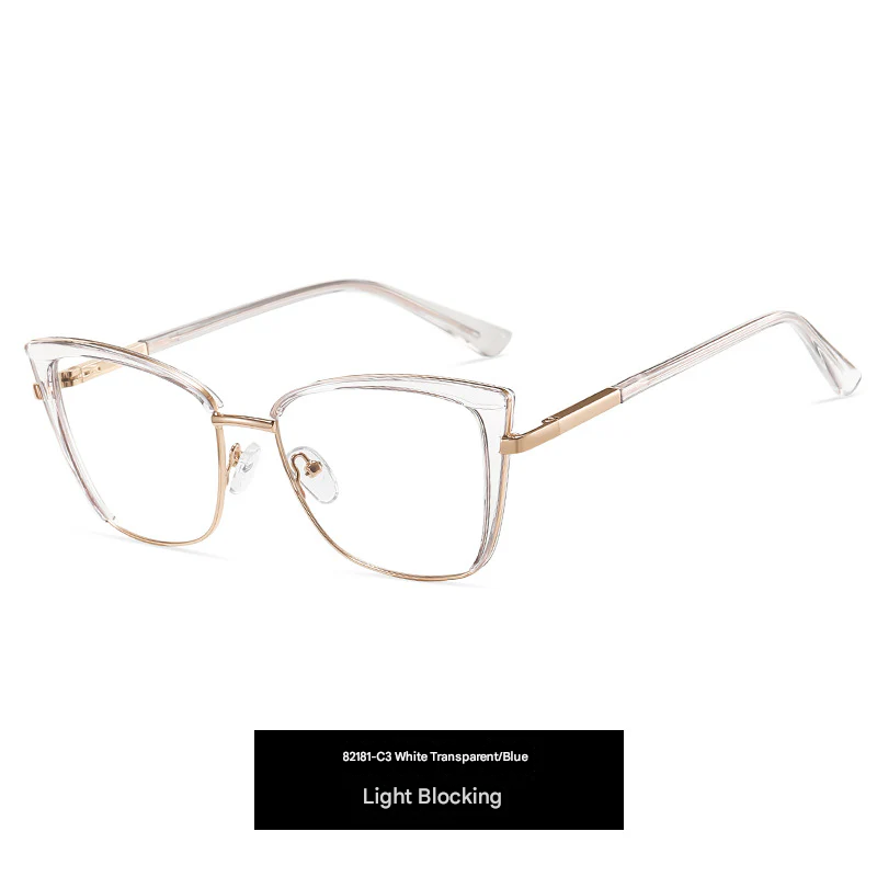 Cat-Eye Anti-Blue Light Glasses for Women – Light Luxury Optical Frame | Myopia-Ready