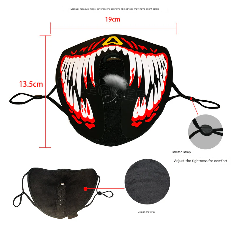 Voice-Controlled Glowing Halloween Mask, USB-Powered