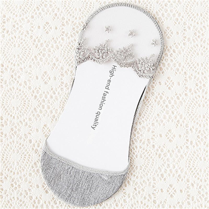 Women’s Lace Invisible Socks – Non-Slip Ultra-Thin Mesh Boat Socks for Everyday Comfort