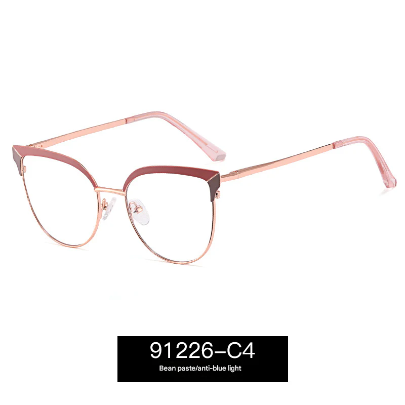 Women's Metal Butterfly Glasses Frame – Anti-Blue Light, Myopia-Ready Eyewear