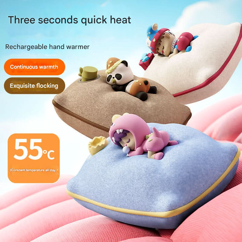Cartoon Pillow Hand Warmer - USB Rechargeable