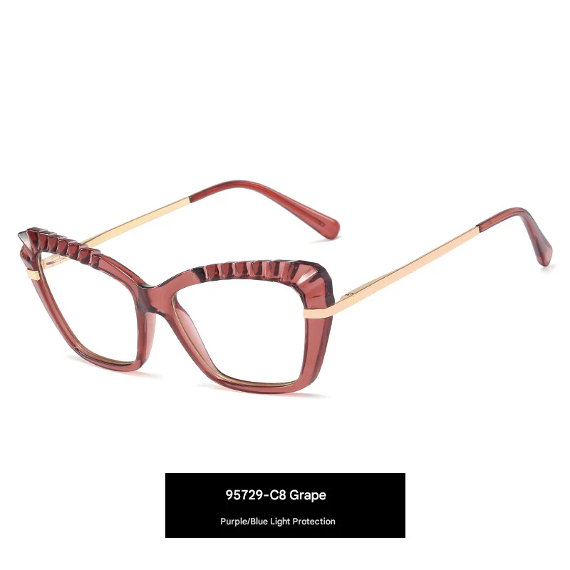Women’s Anti-Blue Light Computer Glasses – Metal Frame With Flat Lens Eyewear