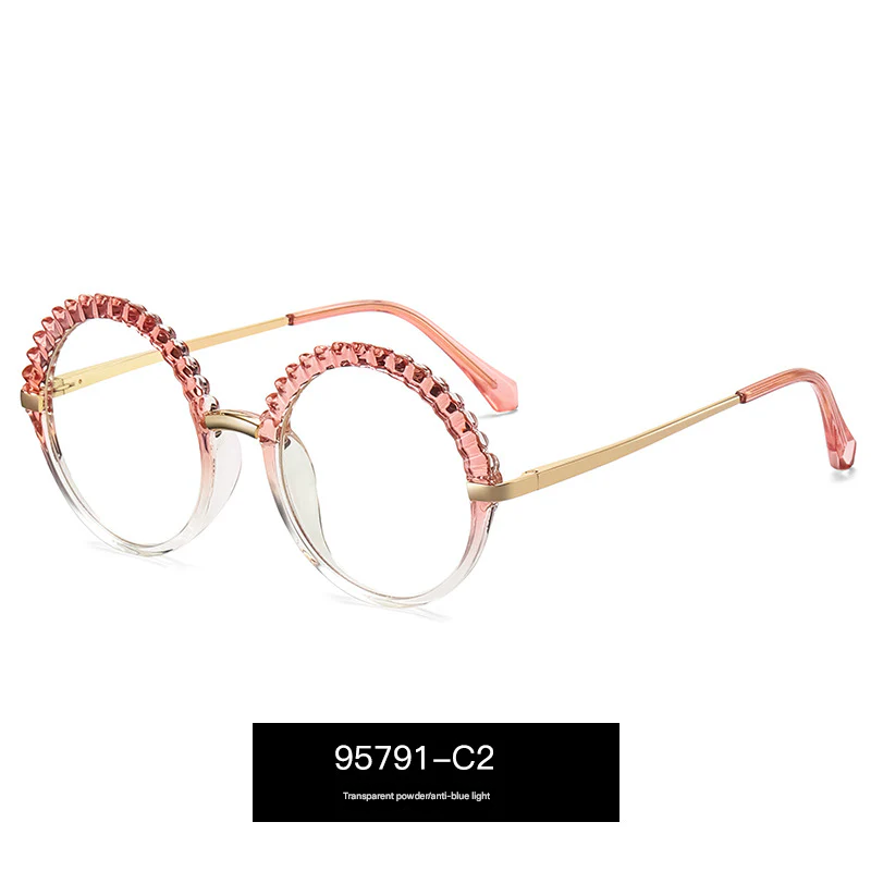 Women's Round Frame Blue Light & UV400 Glasses – Full Frame Optical Eyewear