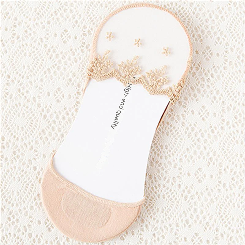 Women’s Lace Invisible Socks – Non-Slip Ultra-Thin Mesh Boat Socks for Everyday Comfort