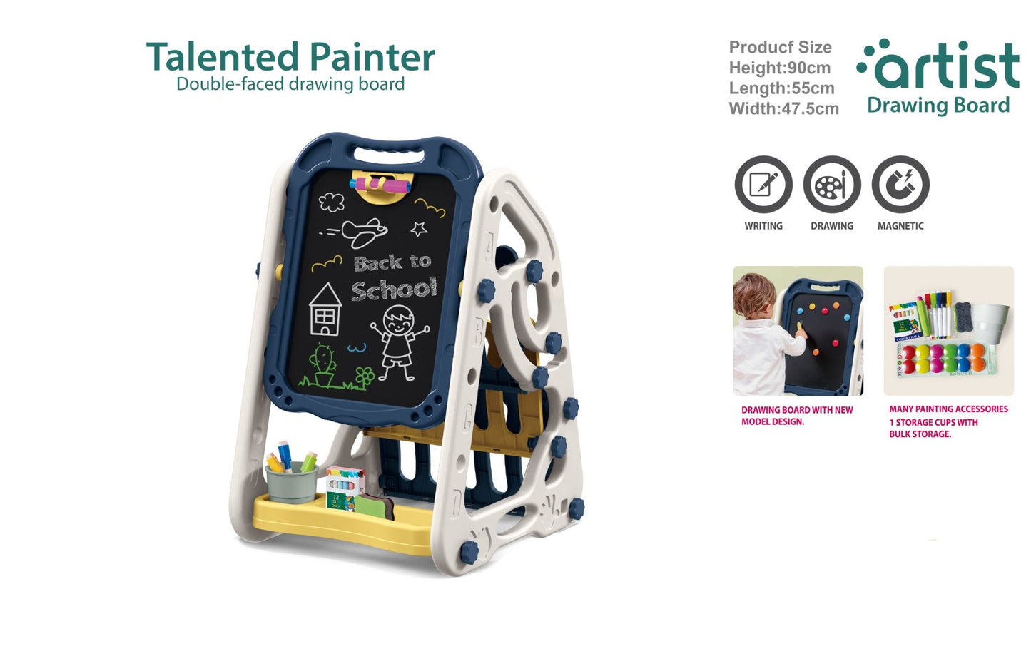 Talented Painter Double Sided Drawing Board 35pcs
