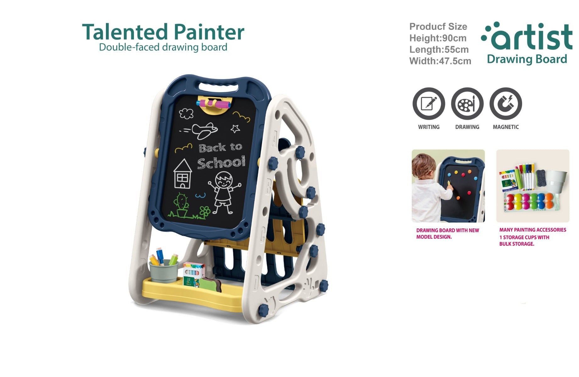 Talented Painter Double Sided Drawing Board 35pcs