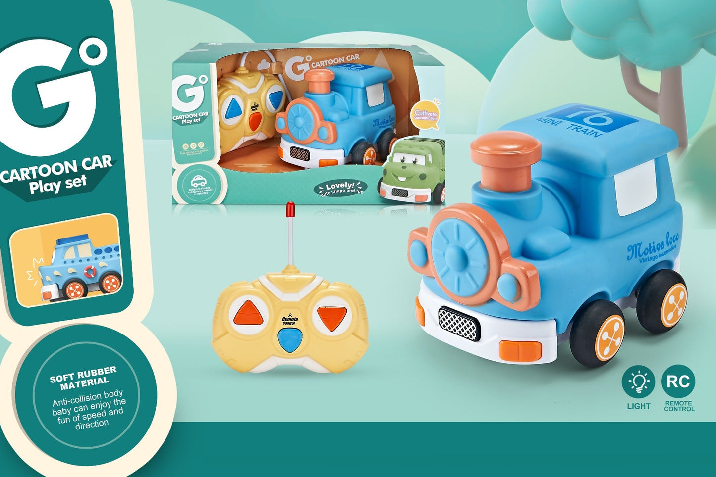 Cartoon Car Remote Control 2 Way Cartoon Train Car