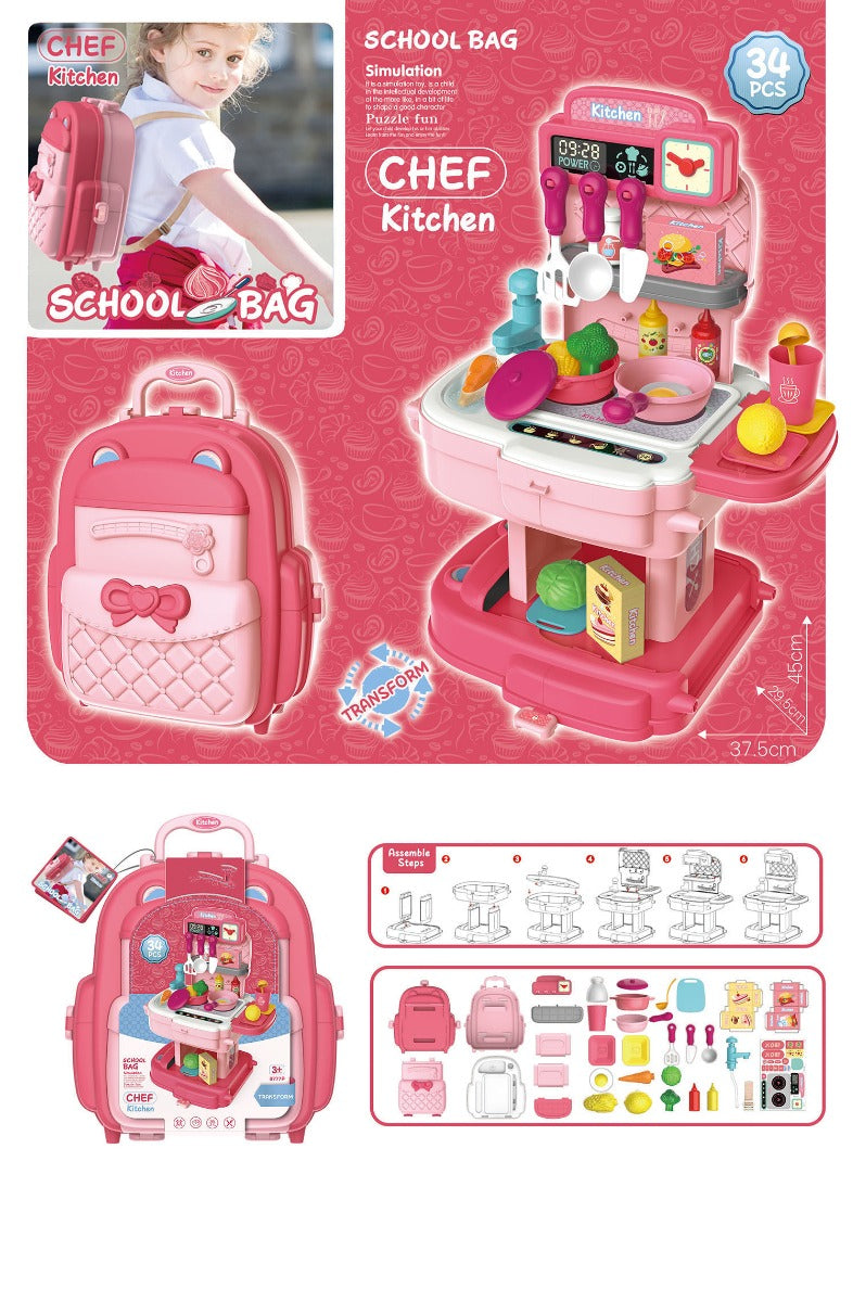 2 in 1 Kitchen Set Backpack Style