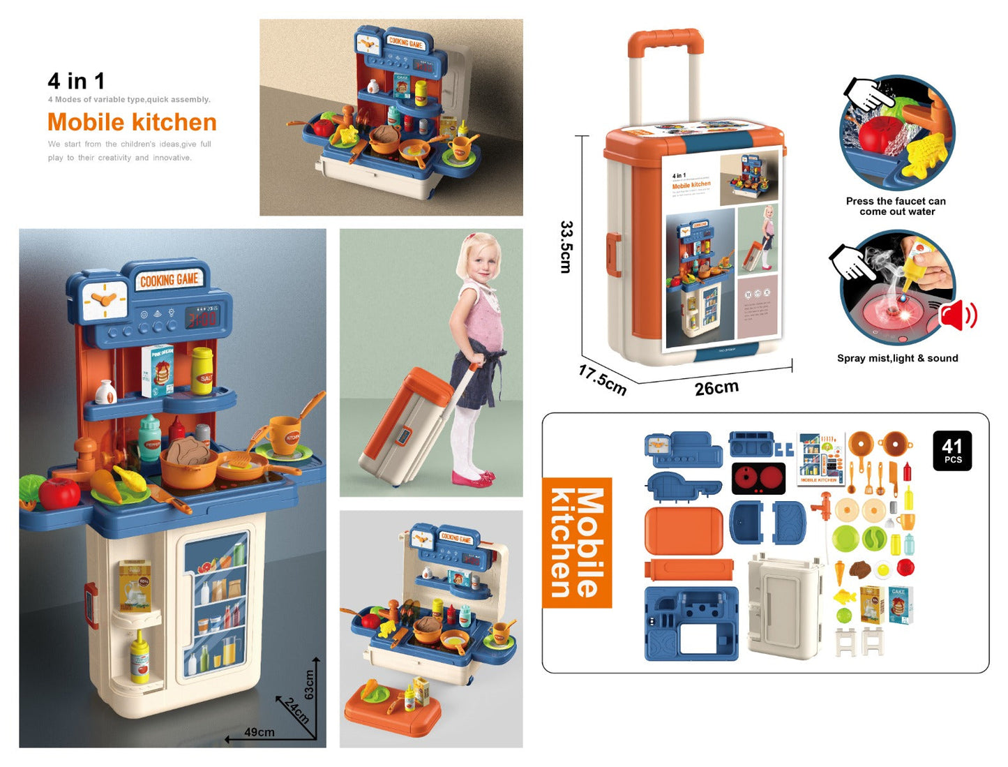4 in 1 Kitchen Set With Light & Sound
