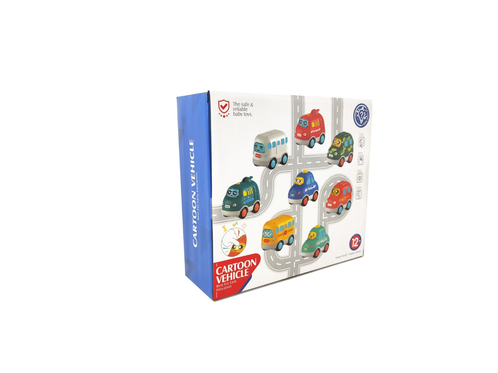 Play & Learn Infant Soft Cartoon Vehicle Pack of 4 Assorted