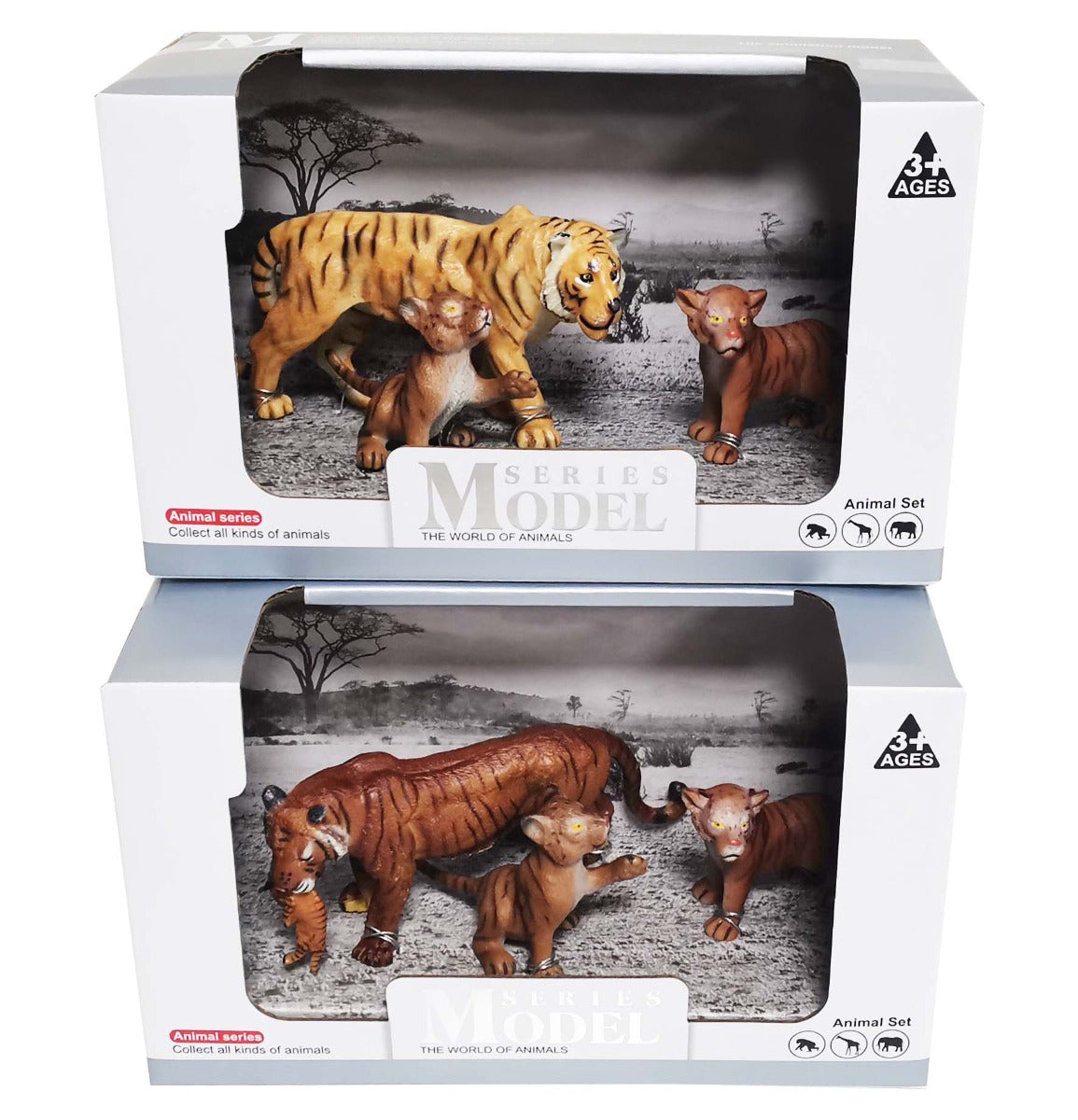 Model Animal Series Figure Tiger 3pcs Set Assorted