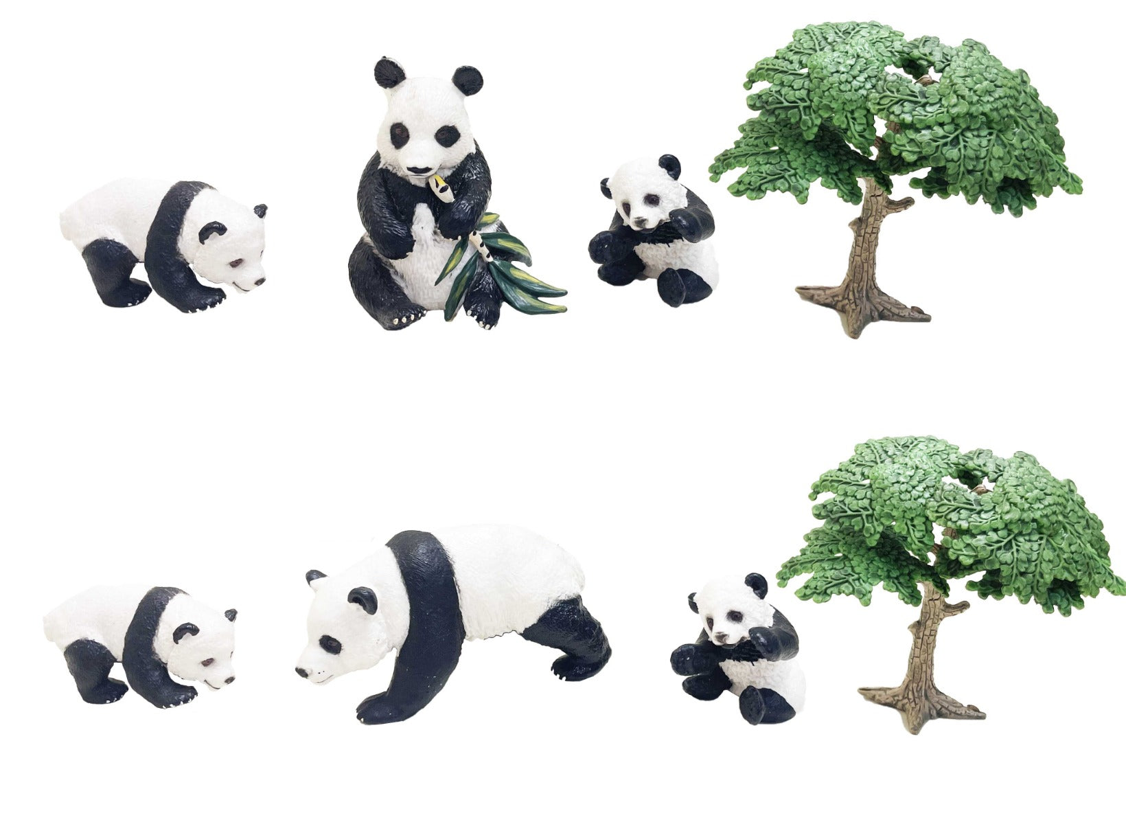 Model Animal Series Figure Panda 3pcs Set Assorted