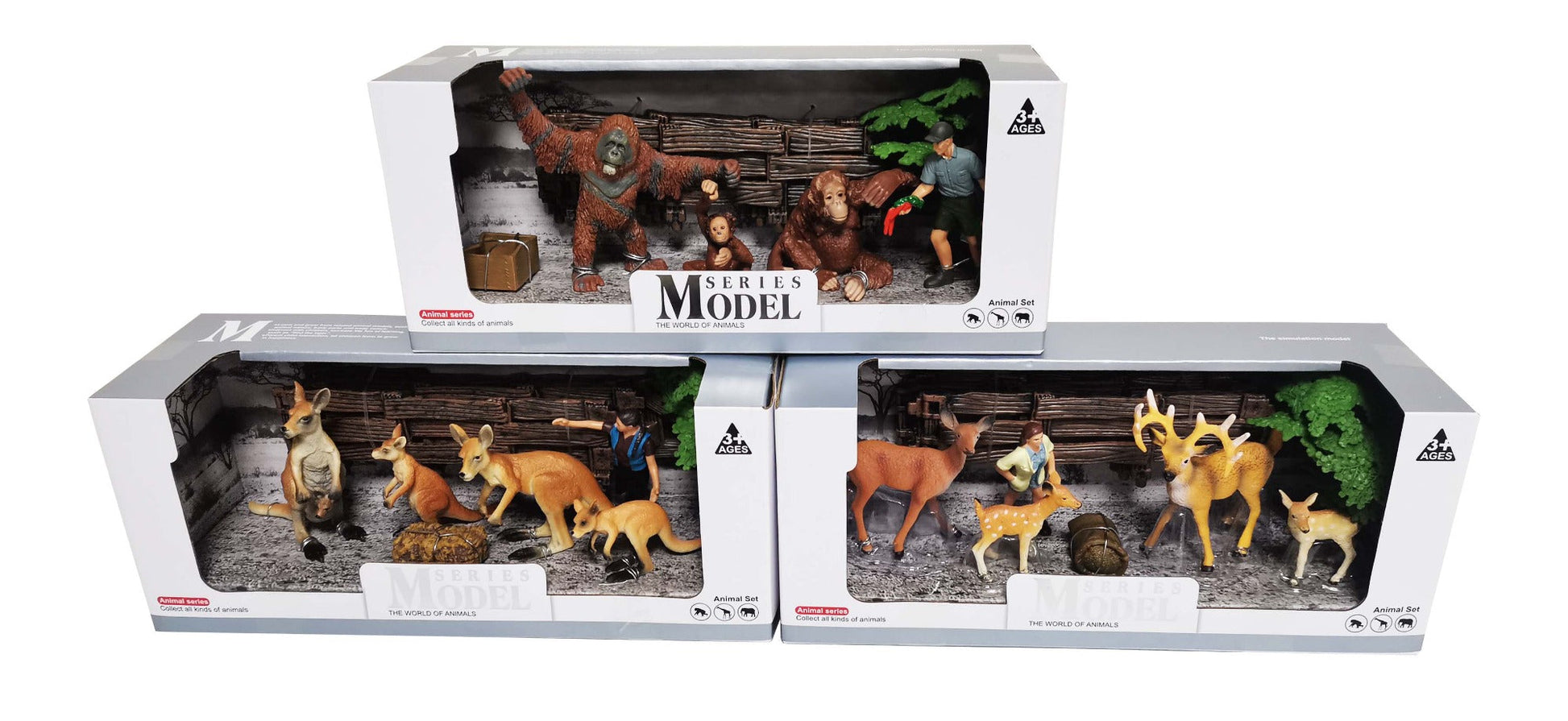 Model Animal Series Figure Mix 3pcs Set 2 Assorted