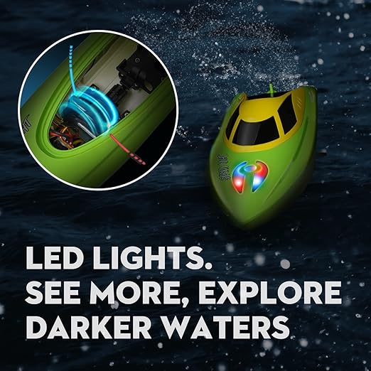 Remote Control Boat with LED Light Self Righting