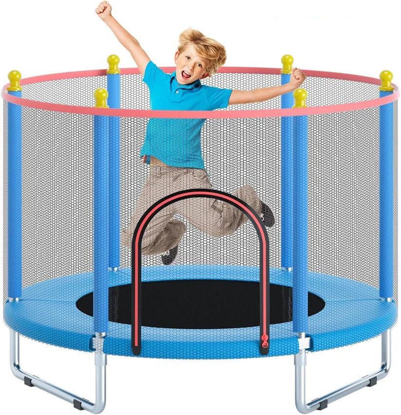 Dolphin Trampoline For Kids Staright Leg with Circle Extensions Blue 1.2m