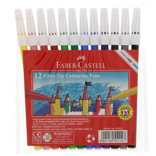 Faber Castell Fibre Tip Color Pens 12 Colors
