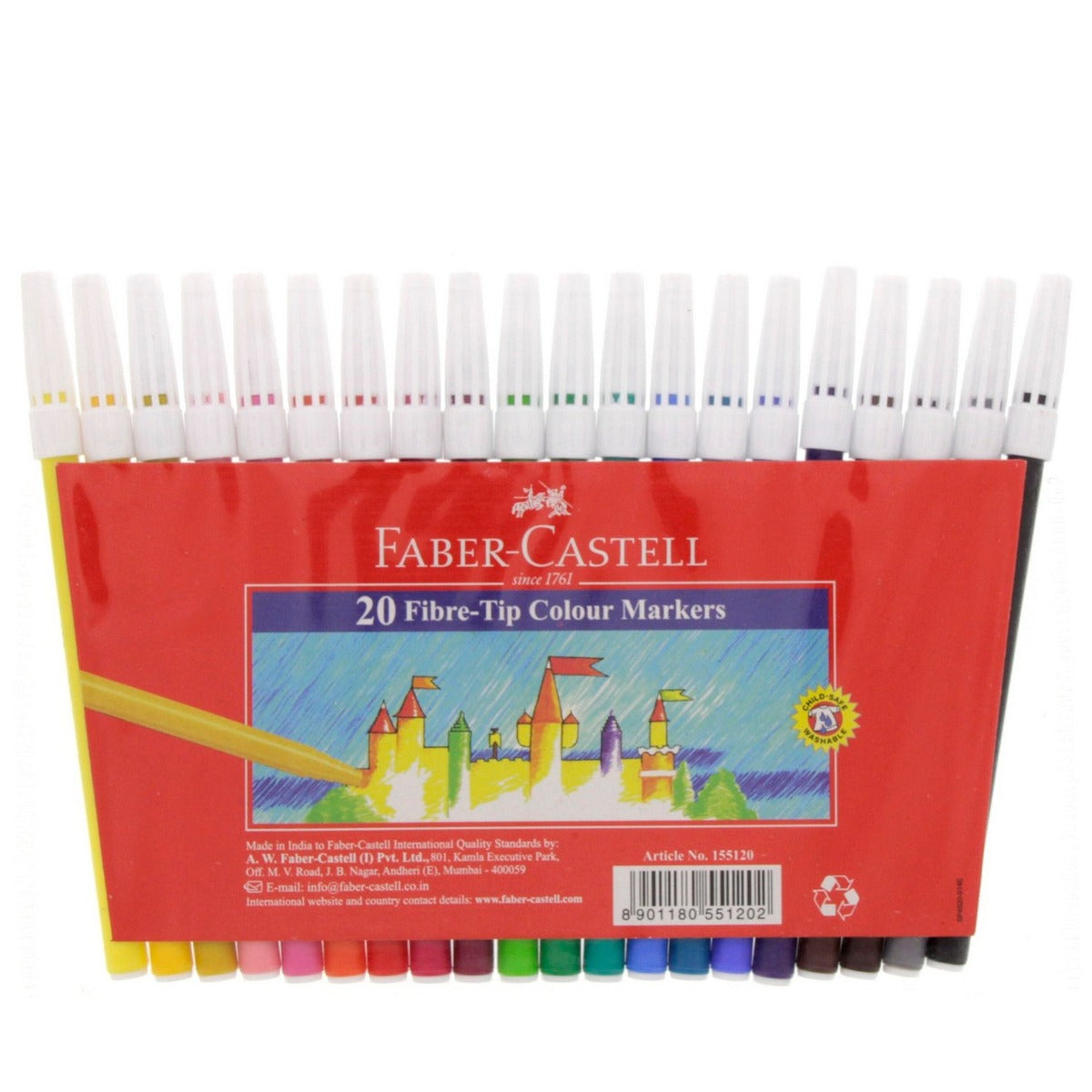 Faber Castell Fibre Tip Color Pens 20 Colors