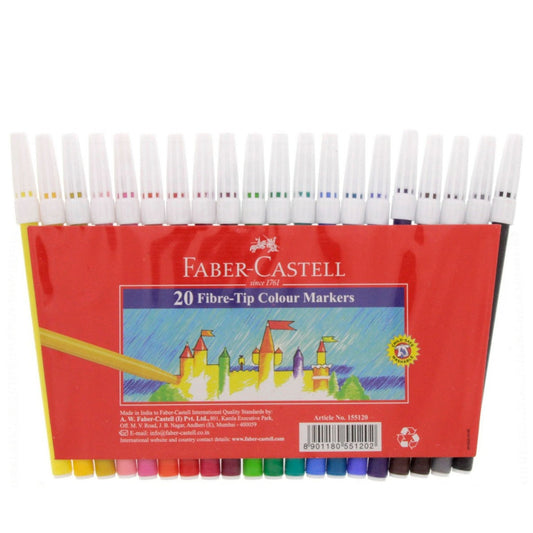 Faber Castell Fibre Tip Color Pens 20 Colors