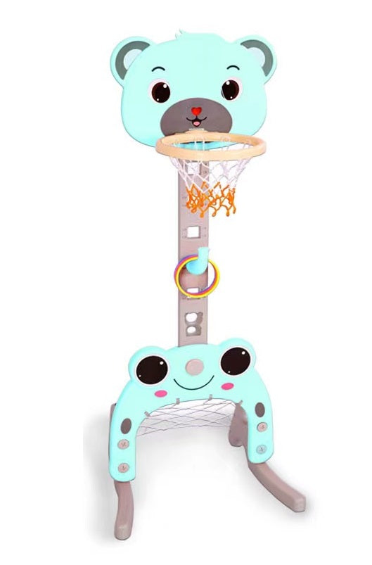 Adjustable Kids Basketball Hoop Set Stand Blue