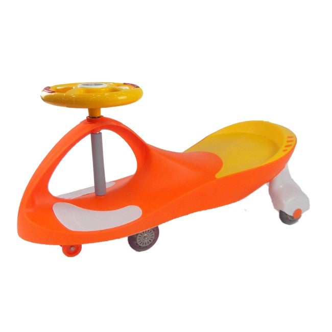 Swing Car for Kids Orange Yellow with Light Wheels