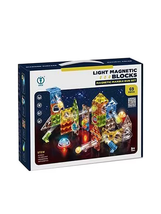 Fun Magnetic Blocks Set With Light 69 Pieces