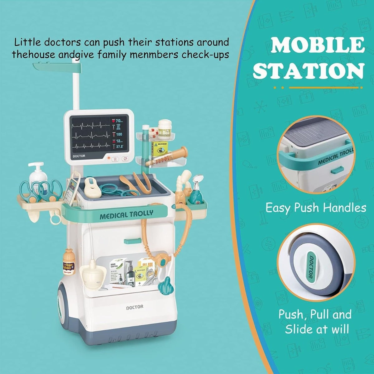 Doctor Kit for Kid Pretend Medical Station Toy Set