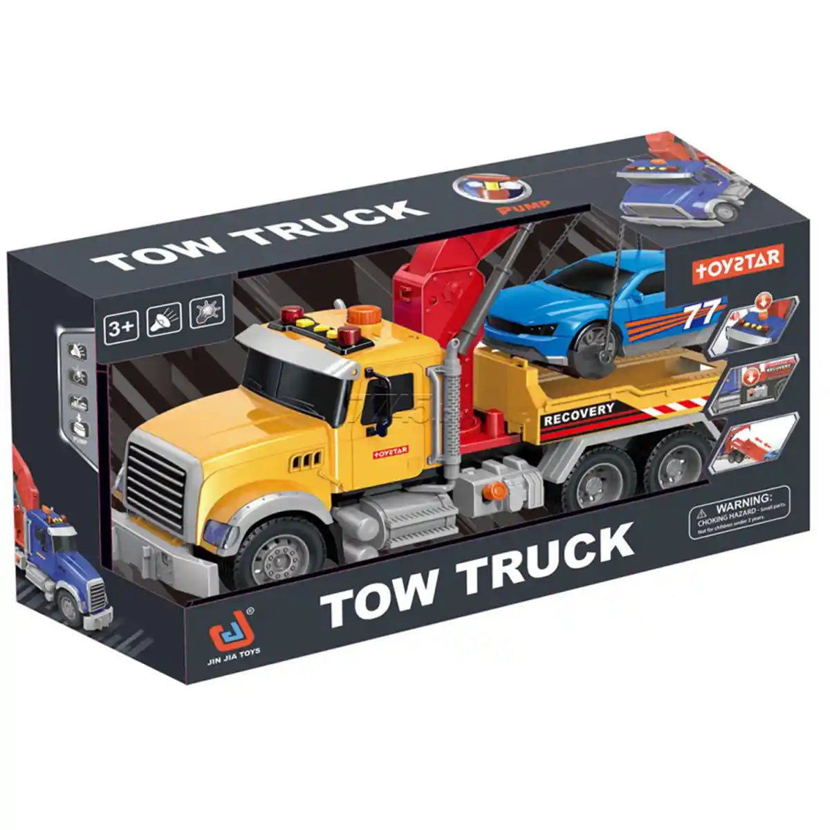 Tow Truck Toy Friction Powered Transport Truck Crane