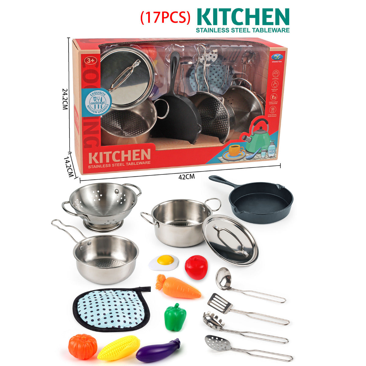 Stainless Steel Kitchen Set-17 Pcs