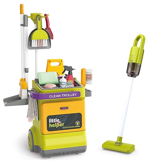 Little Helper Cleaning Cart Set Green color
