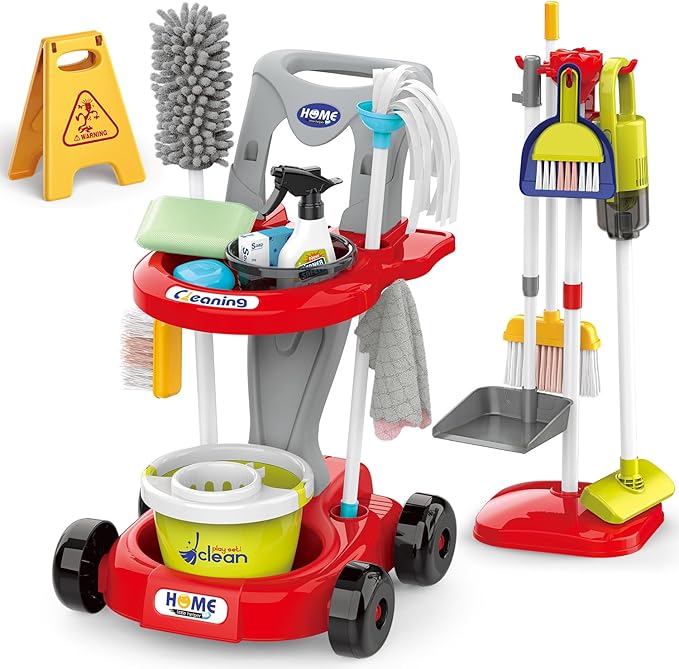 Little Helper Cleaning Cart set Red Color