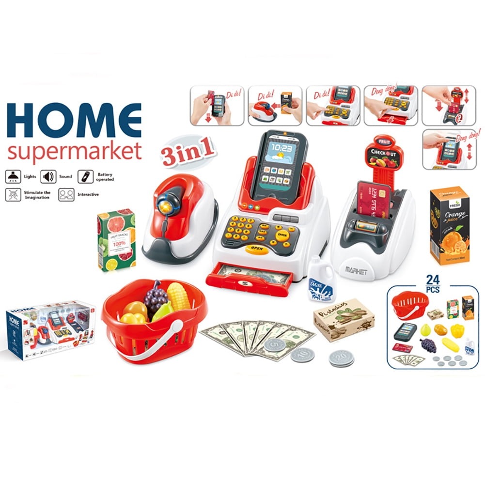 Smart Cash Register Toy Set Kids Cash Register Checkout Toys, Educational Toys