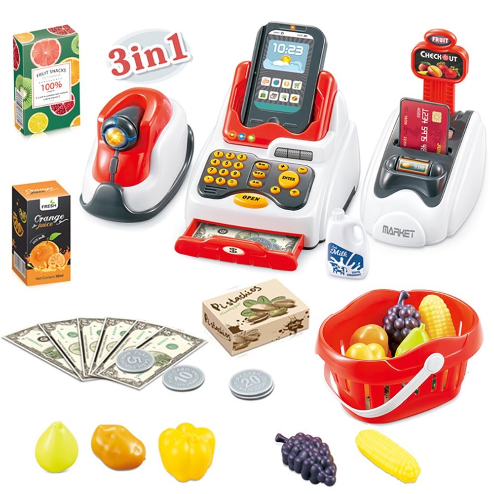 Smart Cash Register Toy Set Kids Cash Register Checkout Toys, Educational Toys