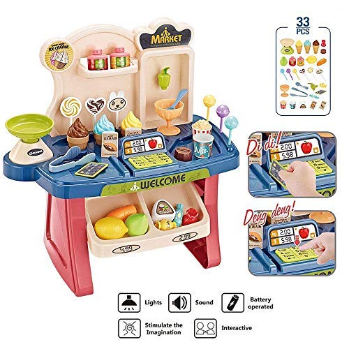 Little Hands Plastic Luxury Mini Supermarket Shop with 33 Accessories