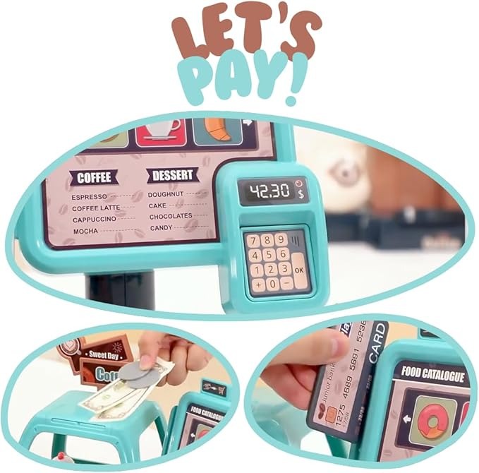 Pretend Role Play Toy Coffee Shop for Girls