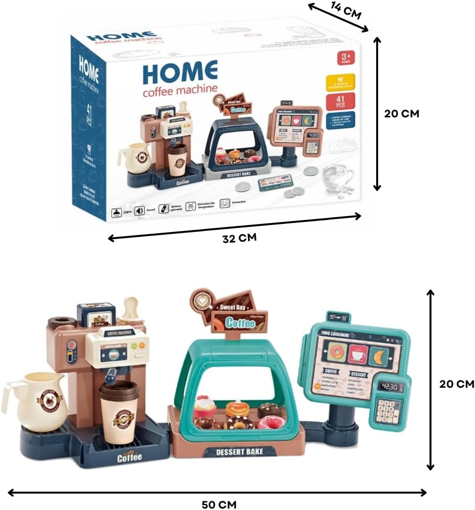Pretend Role Play Toy Coffee Shop for Girls