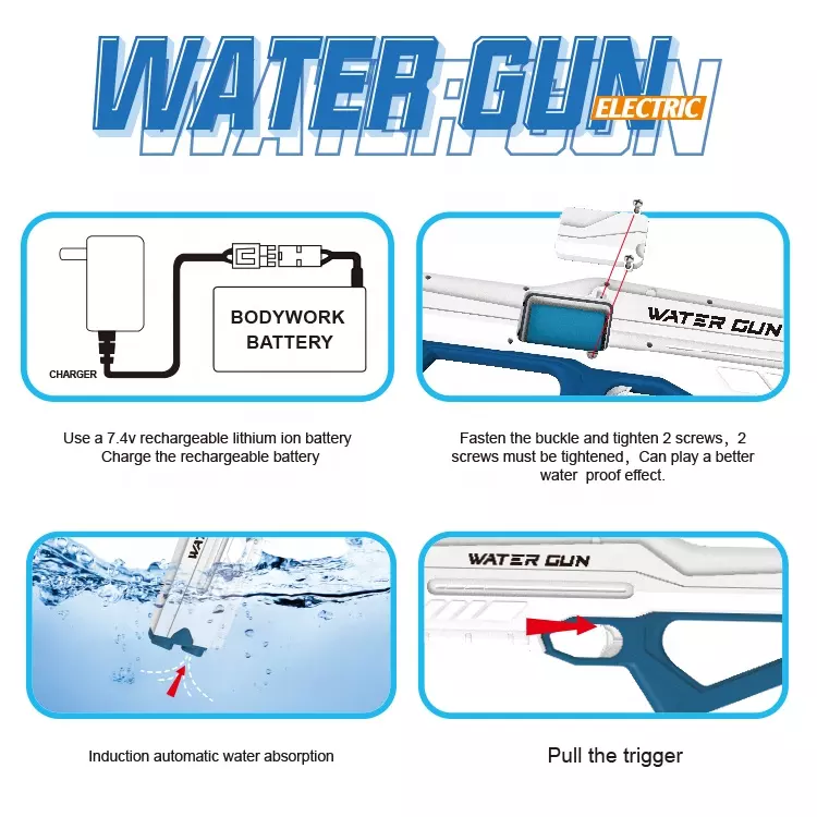 Inductive Absorption Electric Water Gun White